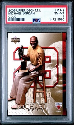 2005-06 Upper Deck MJ Michael Jordan #MJ42 Gold Jersey # 23/23 PSA 8 Bulls
