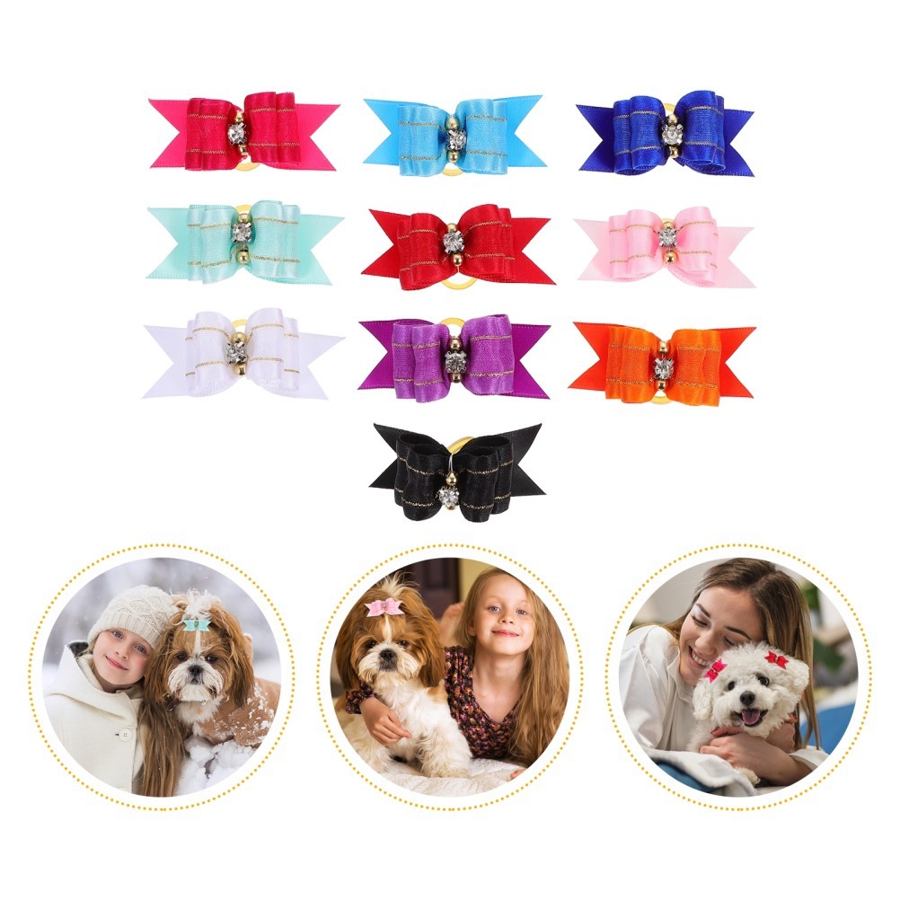 Set Cravatta Peli Animali Domestici Durevole per Cani Colori Assortiti Accessori Capelli Squisiti