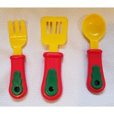 Pretend Play Spatula Spoon Fork Play Kitchen Utensils Set of 3