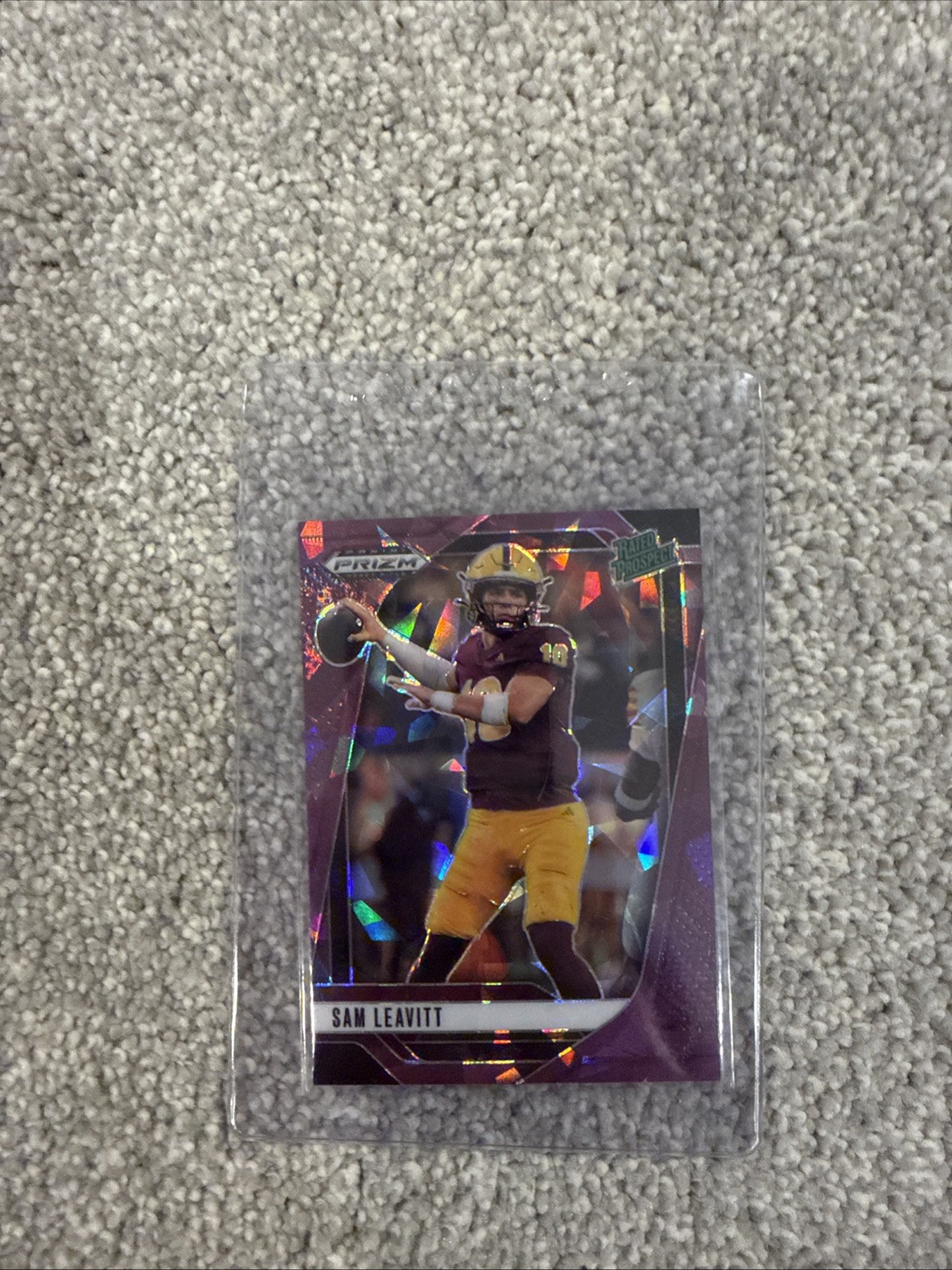 2025 Panini Prizm Draft Sam Leavitt Purple Ice /199 Rated Prospect Arizona State