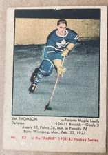 1951-52 PARKIE / PARKHURST, Jim Thomson, Toronto Maple Leafs Hockey, #82