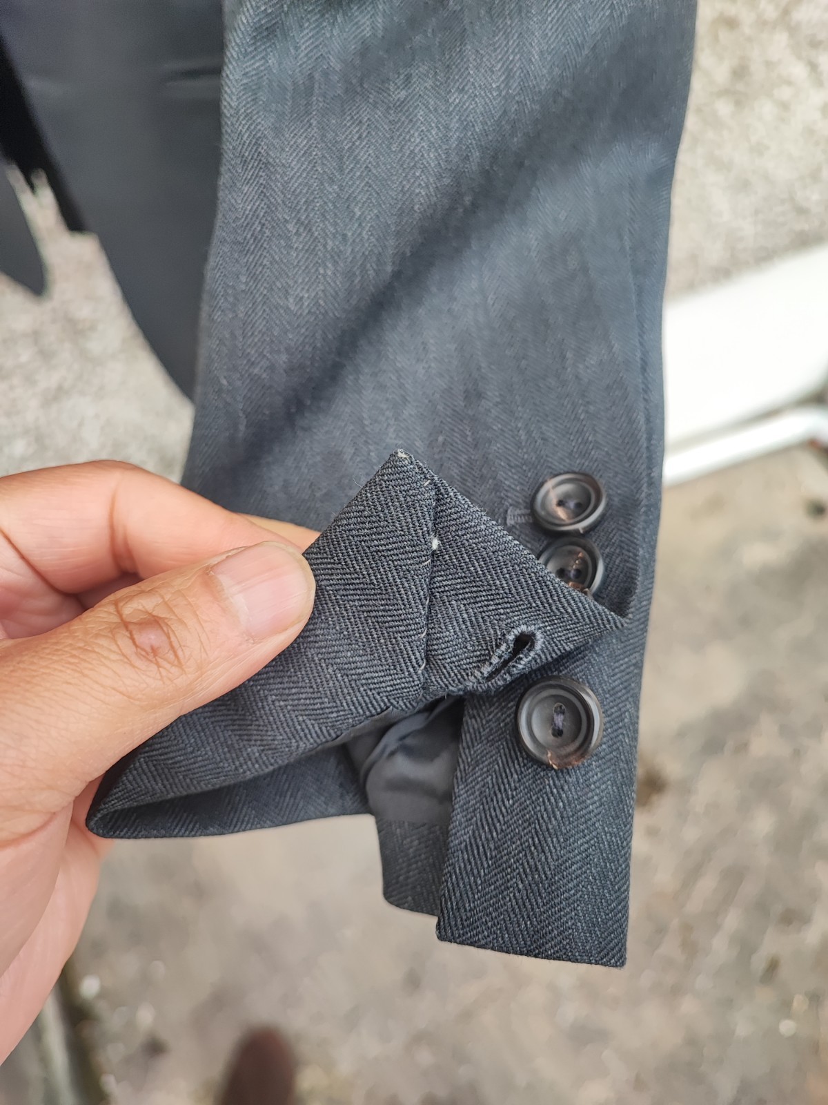 FILA Kend Haste Lachter SAVILE ROW grigio giacca tuta su misura blazer spina di pesce XS...