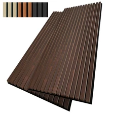 Wood Slat Wall Panel, 48'' x 24'' Wood Panels for Wall, 3D Soundproof Wall Pa...