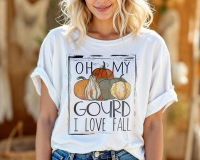 Oh My Gourd I Love Fall Shirt   Funny Pumpkin Autumn Tee for Fall Lovers A444