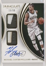 2015-16 Panini Immaculate 15/50 Michael Carter-Williams Dual Patch Auto 2ct