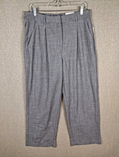 Old Navy Taylor Extra High-Waisted Wide-Leg Trouser Pants Gray Pleated Large NWT
