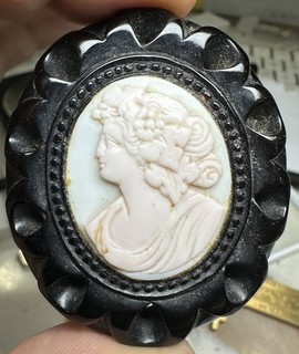 Antique Victorian Mourning Bacchante Shell Cameo 19.4 Grams 55mm X 47mm