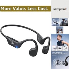 Waterproof Bone Conduction Headphones, Open Ear, Black - 10H Playtime  Bluet...