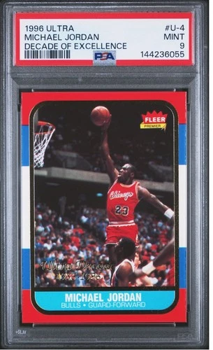 MICHAEL JORDAN 1996 Fleer #U-4 PSA 9 Ultra Decade of Excellence MINT Chicago