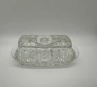 Vintage Anchor Hocking Star Of David Pattern Covered Butter Dish EAPG 1950’s