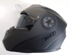 Full Face Motorcycle Helmet Modular Flip Front Matte Black L Large