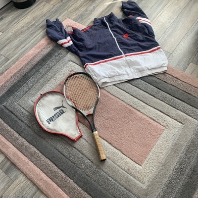 Tennisschläger Boris Becker Puma Pro Line Vintage und Becker Trainingsanzug Top XL