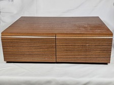 Vintage VHS Storage Holder Wood Grain 2 Drawers Holds 18 Tapes Excellent