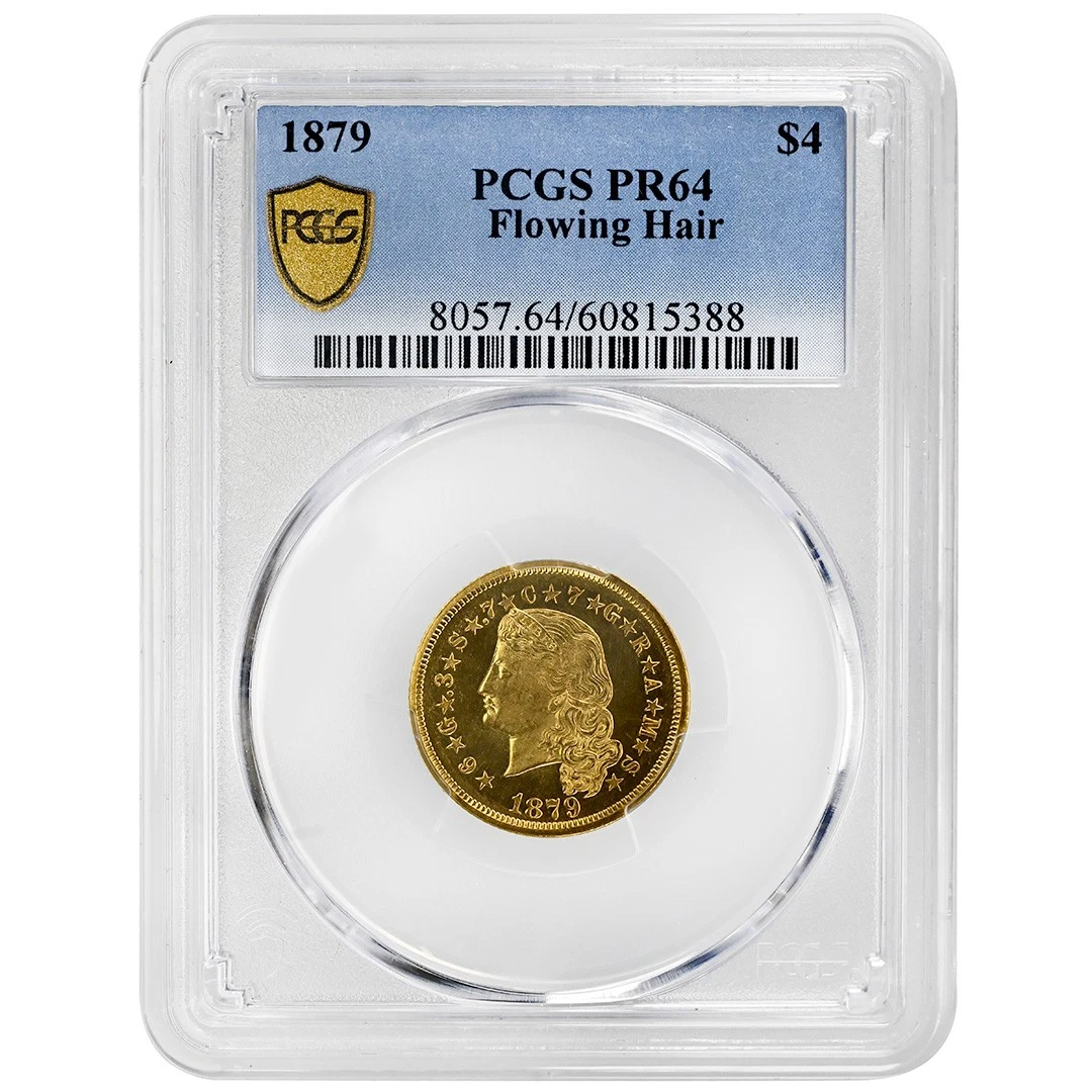1879 $4 Flowing Hair Stella PCGS PR64