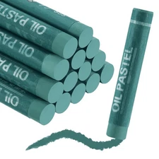 Soft Oil Pastels, Oil Pastel Crayons Blendable(Dark Green, Pack of 16)