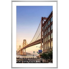 Frametory 13x19 Silver Aluminum Picture Frame w/Mat for 11x17 Photo