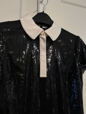 black sequin dress with white collar Abel & Lula Sequin Dress main image 1