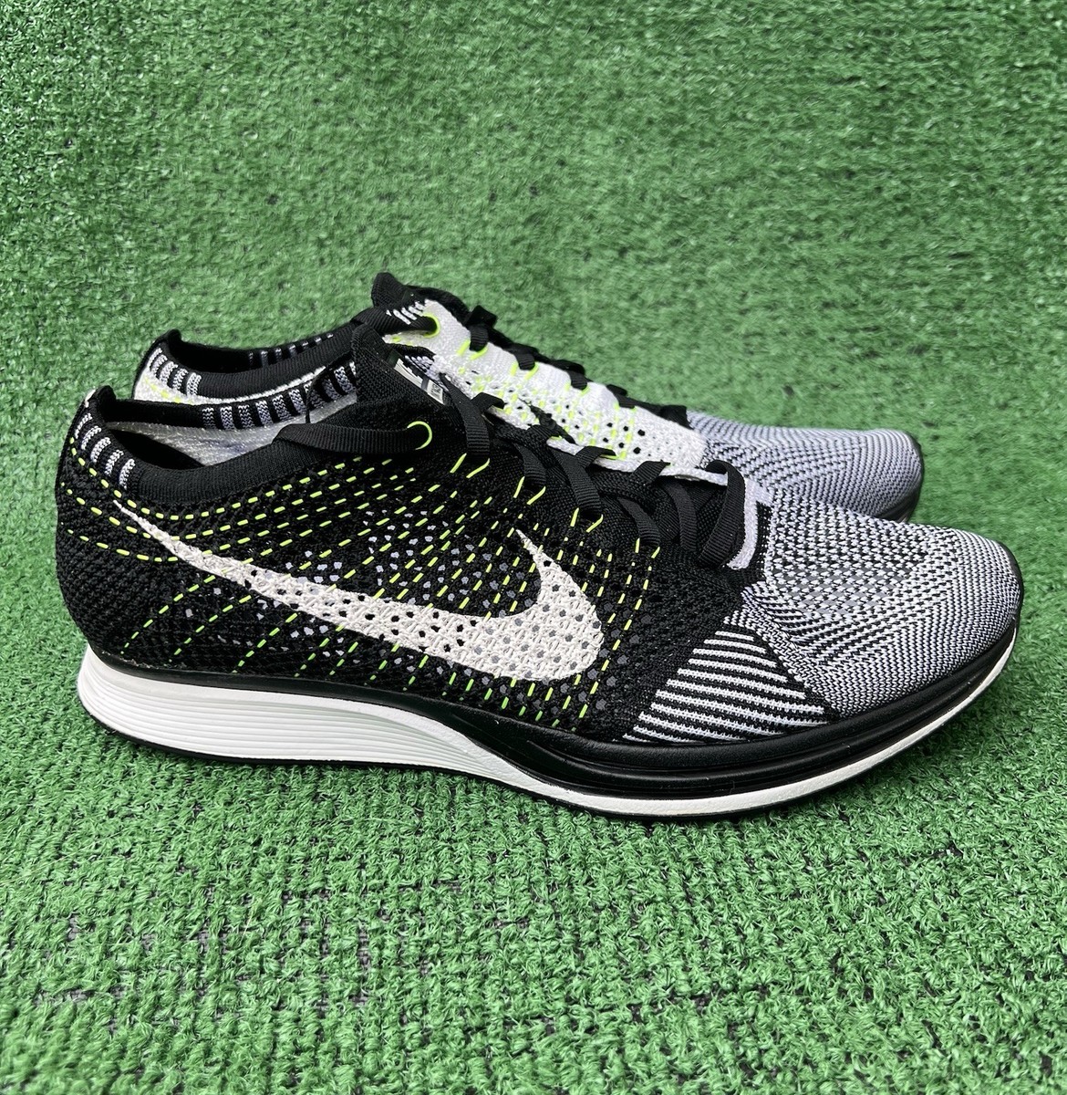 スニーカー 526628-011 NIKE FLYKNIT RACER VOLT 27cm Nike Flyknit Racer Black White Volt Sneakers Shoes 526628-011