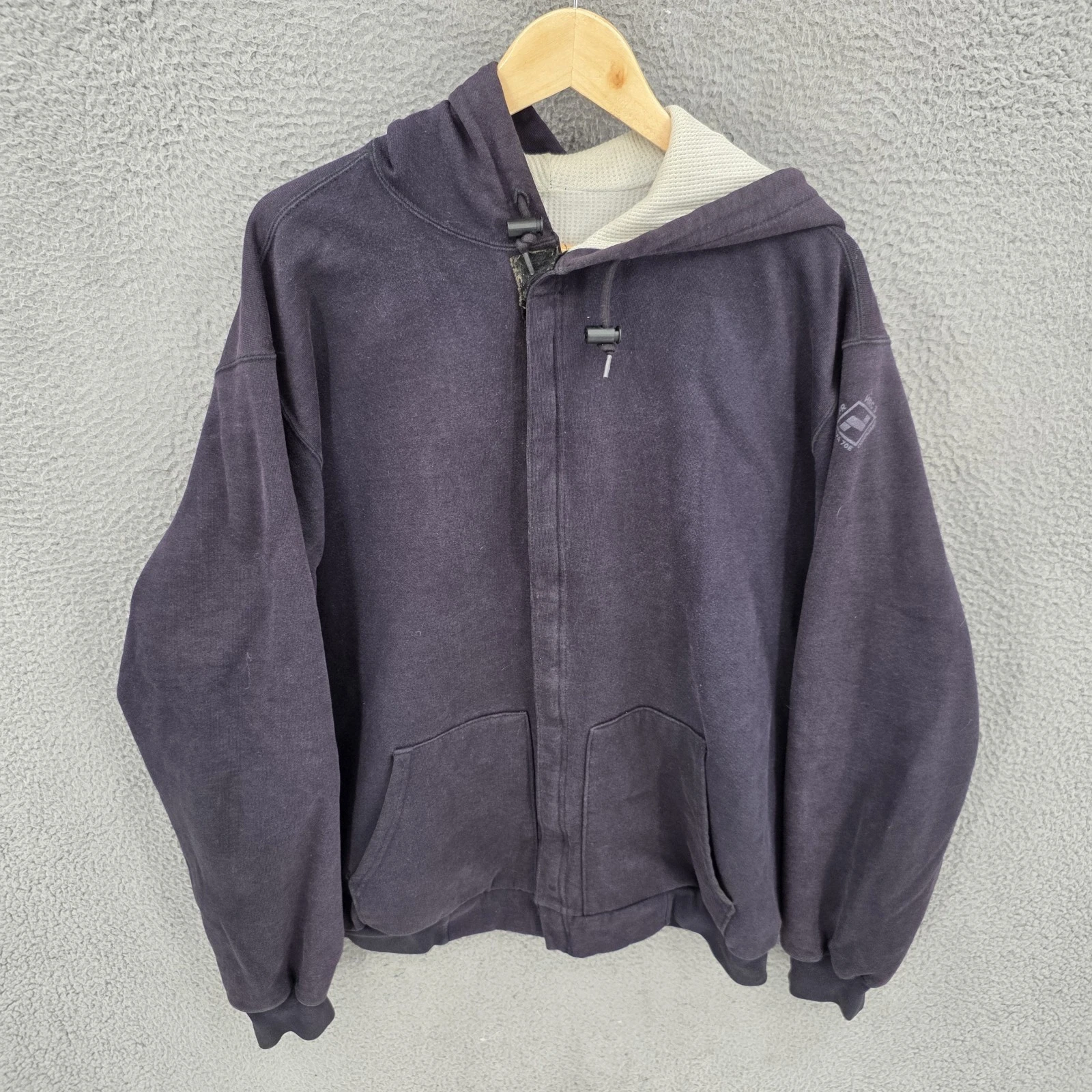 National Safety Apparel Hoodie Mens XL Blue Thermal Lined Fire Resistant