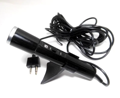 Cassette Tape Recorder Microphone Silver Black 500 ohm Japan On-Off & Stand NOS