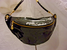 Bottega Veneta Black Patent Leather Fanny Pack Belt Bag