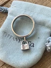 RARE Vintage Tiffany & Co. 1837 Sterling Silver 925 Padlock Charm Ring Size 8.75