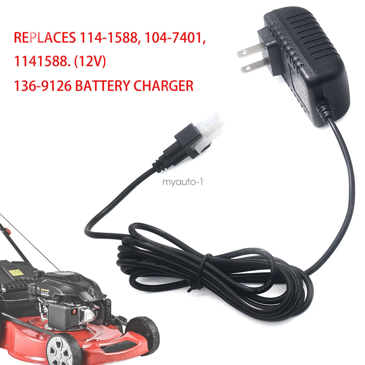 136 9126 Battery Charger Fit Toro Lawn Mower 114 1588 104 7401 1141588 12V