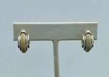 STERLING SILVER HALF HOOP STICK BACK EARRINGS     #FMP638