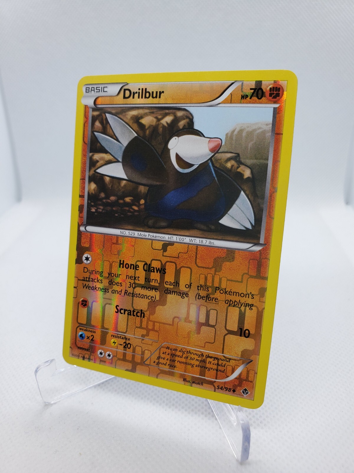 Drilbur - Emerging Powers - Reverse Holo Uncommon - 54/98 - LIGHTLY PLAYED