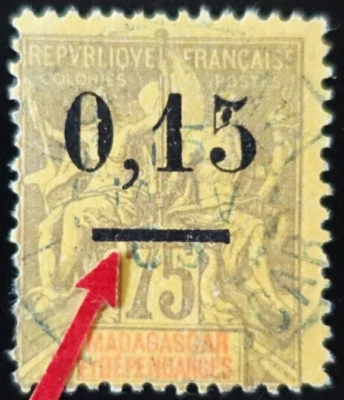 Firmado Por Calves - Variedad Sobrecarga Offset Sobre Madagascar N° 54 borrado - Imagen 1 de 3