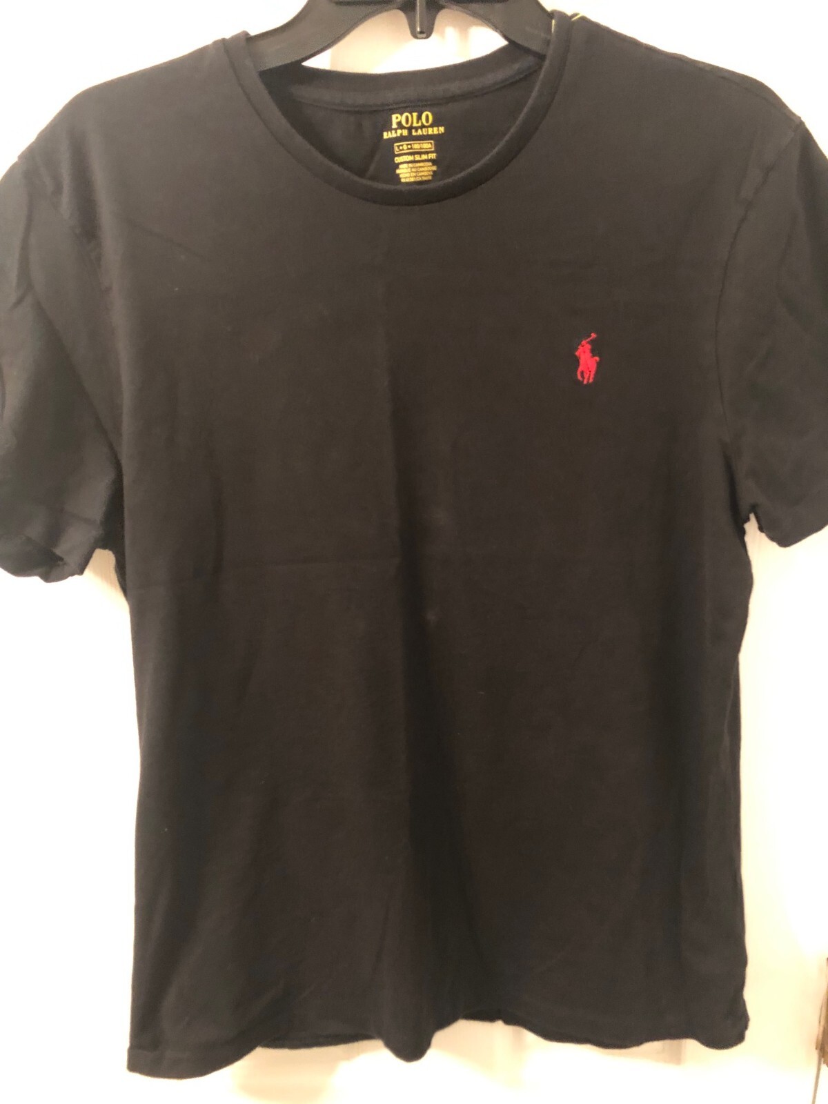 Polo Ralph Lauren rosso pony casual manica corta nera taglia large