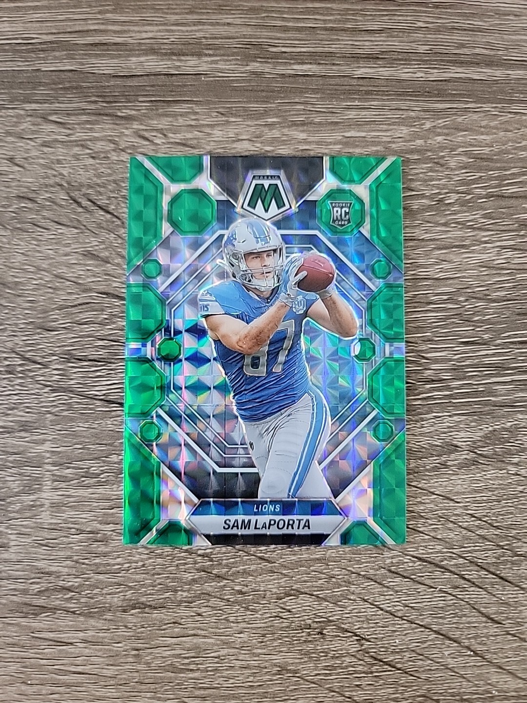 2023 Panini Mosaic Green Mosaic Prizm #360 Sam LaPorta RC Rookie Lions