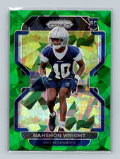 2021 Panini Prizm Green Cracked Ice Nahshon Wright RC #438 Dallas Cowboys
