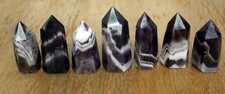 7pcsRare Rare Tumbled Banded Chevron Dream Amethyst Quartz Crystal Point 1