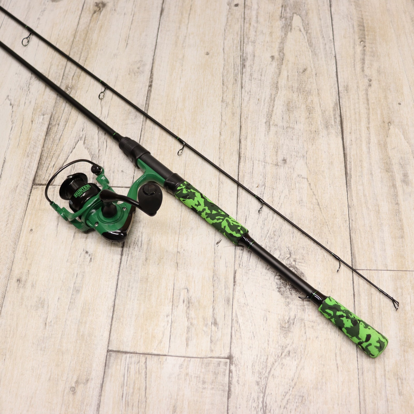 Lunkerhunt Spinning Rod & Reel Combo, Camo Green, 5.21 Ratio