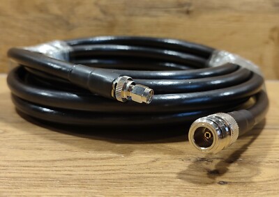 Helium Kabel, Typ LMR-400 Koaxialkabel, 5m, N Buchse/RP-SMA Stecker, *NEU*, HNT