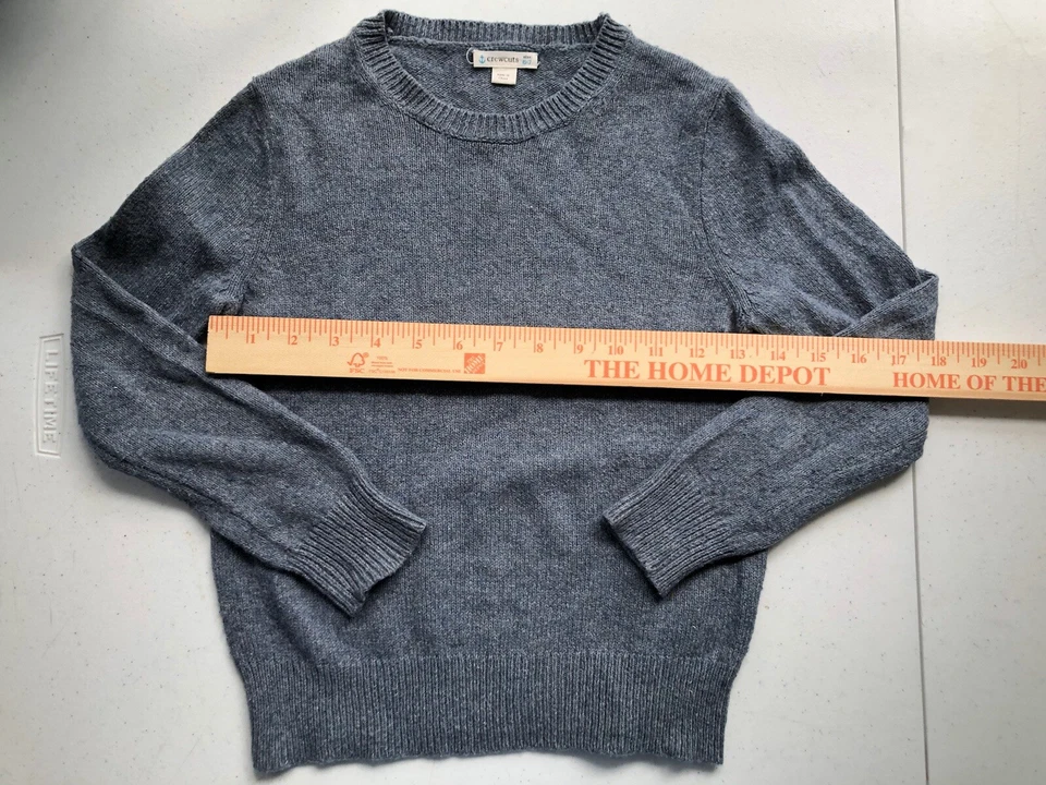 Suéter J Crew Cuts Mezcla Lana Algodón 6/7 Azul Gris Niños Niños Náutico Americana Foto 3 de 4