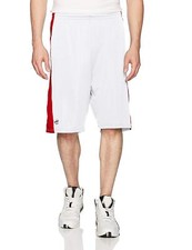 Intensity Diamond Flatback Mesh Basketball Shorts, White  Scarlet
