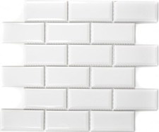 Mosaïque Métro Subway En Céramique Blanche Pour Mur 26M-0101_b | 1 Tapis