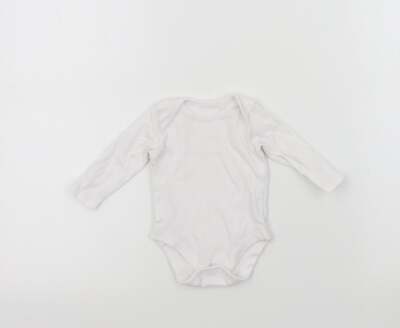 Muskat Baby weiß Colourblock 100 % Baumwolle Strampler Einteiler Größe 0-3 Monate