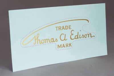 PRE CUT EDISON LATER SIGNATURE WATER SLIDE DECAL for PHONOGRAPH RESTORATION