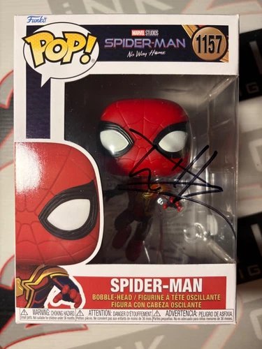 Funko Pop Spider-Man firmado por Tom Holland! Autógrafo Marvel ACOA No Way Home