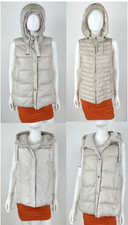 Parajumpers Hollywood 8 Us 44 It M Cream Puffer Down Vest Jacket Zip Hood Light