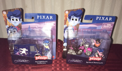 2X DISNEY ONWARD MINIS SPRITES & MOTORCYCLE + IAN LIGHTFOOT & GUINEVERE NEW