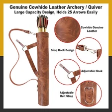 Back/Side Arrow Quiver Genuine Leather Arrow Holder Traditional Handmade Quivers