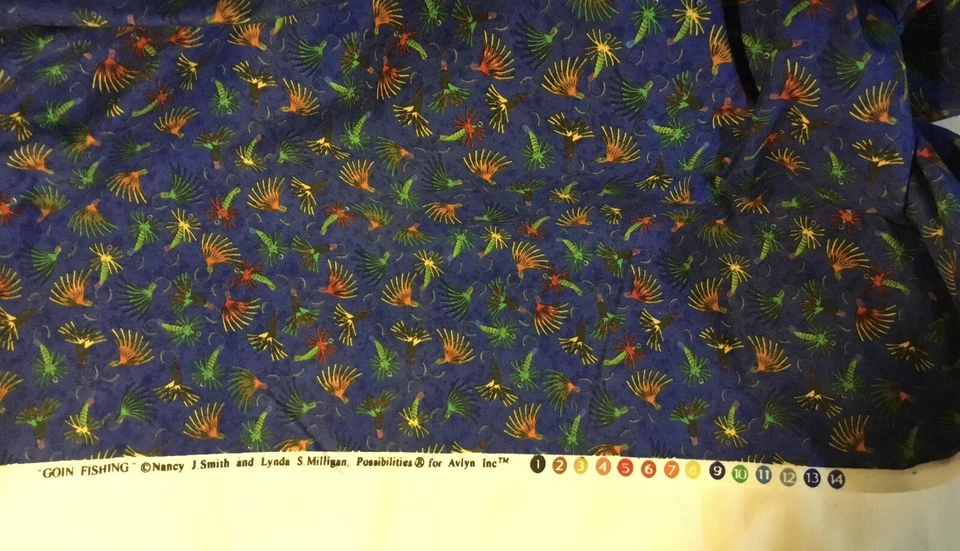 “Going Fishing” de Nancy J Smith & Lynda S. Milligan Alvyn Fabrics 5 1/2 YdsX44” Foto 2 de 2
