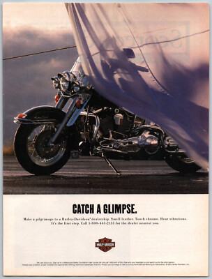 Harley Davidson Motor Cycles Catch a Glimpse - 1994 Vintage Print Ad Ephemera