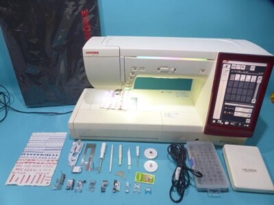 Janome SECIO 14000 USED  Computerized Embroidery Sewing Machine Cleaned 100V