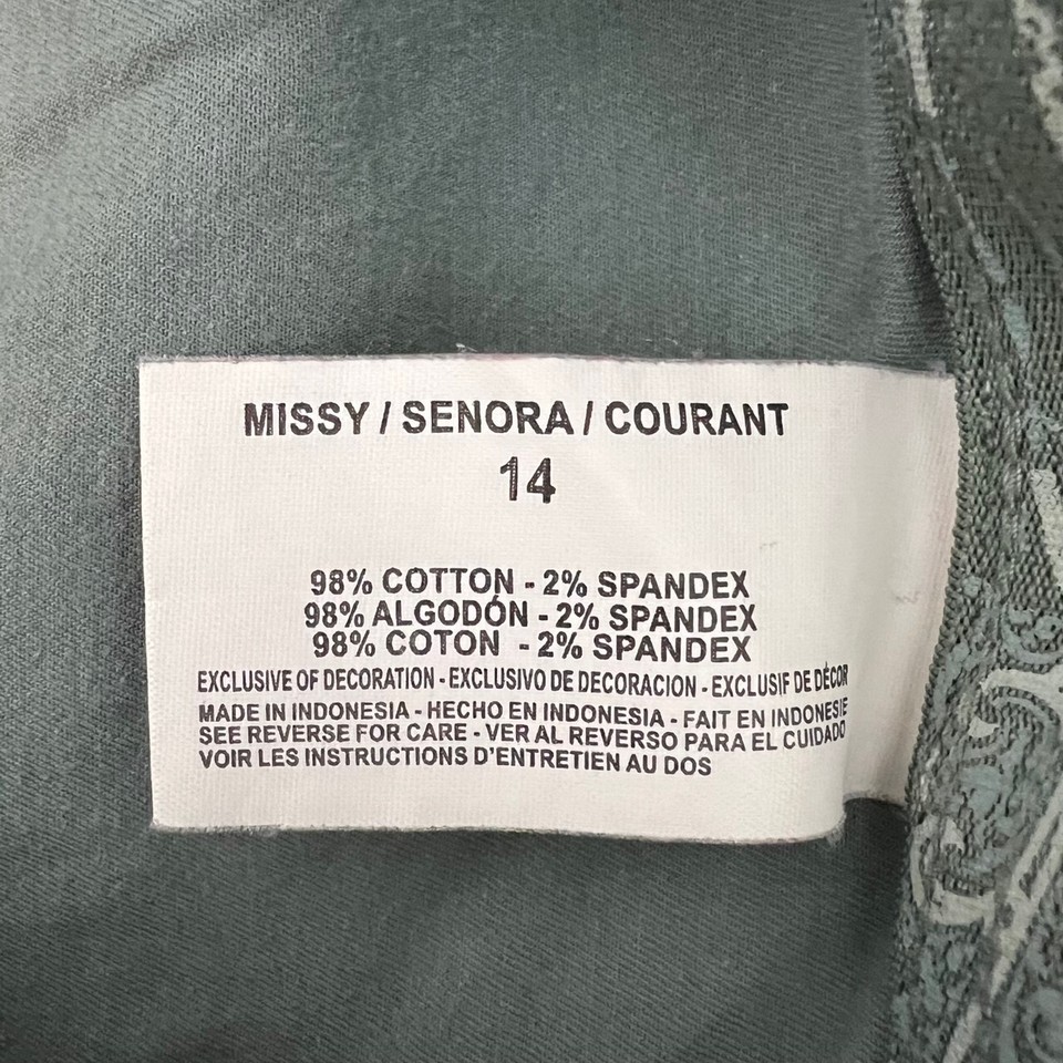 Gloria Vanderbilt Womens Crop Cargo Pants Size 14 Olive Green Cuffed