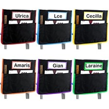 1x 17 Inch Classroom Chair Pockets Buddy Pocket Chart Seat Back Organizer 6